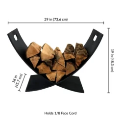 Sunnydaze Decor Sunnydaze Small Powder-Coated Steel Outdoor Firewood Log Rack - 30" - Black -Lasko Sale Store GUEST 0093ec43 d465 481d 9c64 94c6cc4245e6