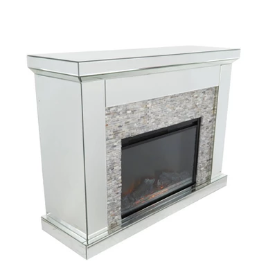 Glam Wood Electric Fireplace Clear - Olivia & May: Luxury Indoor Heater, No Assembly Required 6 Glam Wood Electric Fireplace Clear - Olivia & May: Luxury Indoor Heater, No Assembly Required - Image 6