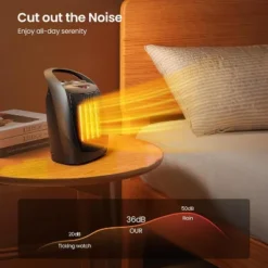 ZAFRO Small Electric Space Heater Ceramic Space Heater,Portable Heater Fan For Office With Adjustable Thermostat And Overheat Protection, (Black)