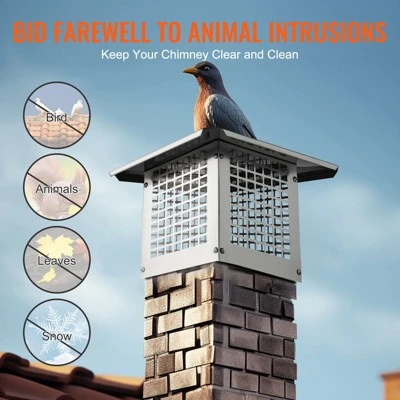 VEVOR Chimney Cap, 9 X 9 Inch, 304 Stainless Steel Fireplace Chimney Cover, Not Easily Toppled & Practical Accessories & Easy Installation, Silver 5 VEVOR Chimney Cap, 9 X 9 Inch, 304 Stainless Steel Fireplace Chimney Cover, Not Easily Toppled & Practical Accessories & Easy Installation, Silver - Image 5