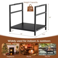 Tangkula Firewood Rack Fireplace Log Holder Wood Steel Stove Bracket Stacking Rack -Lasko Sale Store GUEST 0b662e05 1820 4450 8774 164f7b7c3bac