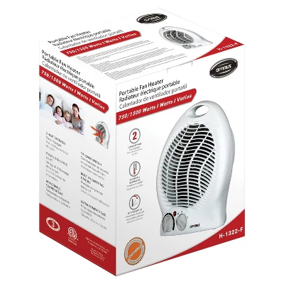 Optimus 1,500-Watt-Max Portable Fan Heater With Thermostat, H-1322 In White 7 Optimus 1,500-Watt-Max Portable Fan Heater With Thermostat, H-1322 In White - Image 7