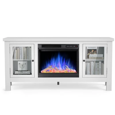 Kismile 57" Electric Fireplace TV Stand With Storage Cabinets, Electric Fireplace With Mantel With Remote Control Feature 750w/1500w Settings 1 Kismile 57" Electric Fireplace TV Stand With Storage Cabinets, Electric Fireplace With Mantel With Remote Control Feature 750w/1500w Settings
