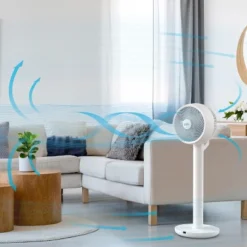 Pure Enrichment 2-in-1 Circulation Floor And Oscillating Table Fan White: 24 Speeds, Programmable Timer, Remote Control