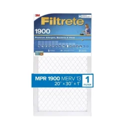 Filtrete 20x30x1 Premium Allergen Bacteria And Virus Air Filter 1900 MPR: MERV 13 Electrostatic For Home Furnaces