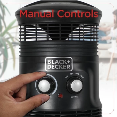 Black & Decker BLACK+DECKER Electric Heater, 360 Surround Portable Heater, Mini Heater With Fan & Adjustable Thermostat, 3 Settings & Manual Controls 2 Black & Decker BLACK+DECKER Electric Heater, 360 Surround Portable Heater, Mini Heater With Fan & Adjustable Thermostat, 3 Settings & Manual Controls - Image 2