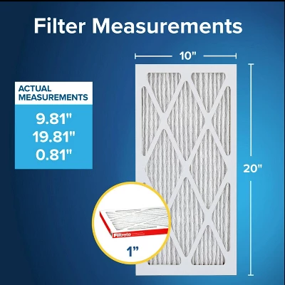 Filtrete 10x20x1 Allergen Defense Air Filter 1000 MPR: Electrostatic Furnace Filter, MERV 11, Captures Dust & Pollen 2 Filtrete 10x20x1 Allergen Defense Air Filter 1000 MPR: Electrostatic Furnace Filter, MERV 11, Captures Dust & Pollen - Image 2