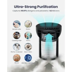 TCL Breeva A2 Air Purifier And Humidifier, Up To 882 Sq Ft, 4-Stage True HEPA (H13), Removes 99.97% Of Dust, Bacteria, Odors & More, A214B Black -Lasko Sale Store GUEST 1825f4d8 3e17 481a 842b 0a1af6e7c80b