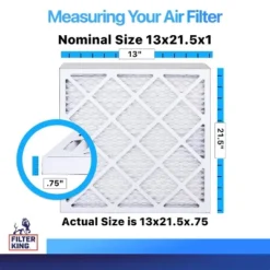 Filter King 13x21.5x1 Air Filter | 4-PACK | MERV 8 HVAC Pleated A/C Furnace Filters | MADE IN USA | Actual Size: 13 X 21.5 X .75"