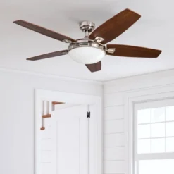 Honeywell Ceiling Fans Carmel Modern 48 Inch Ceiling Fan With LED Light And Remote Control, Indoor Fan, 5 Contemporary Blades, Brushed Nickel -Lasko Sale Store GUEST 2a3dfe69 427b 4563 bfb8 9493070f71db