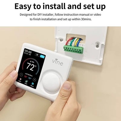 Vine TJ-610E Wi Fi 7 Day And 8 Period Programmable 5th Generation Smart Home Thermostat, Compatible With Amazon Alexa, Google Assistant, And Vine App 4 Vine TJ-610E Wi Fi 7 Day And 8 Period Programmable 5th Generation Smart Home Thermostat, Compatible With Amazon Alexa, Google Assistant, And Vine App - Image 4