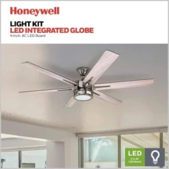 Honeywell Ceiling Fans Kaliza Modern 56 Inch Ceiling Fan With LED Light And Remote Control, Indoor Fan, 6 Contemporary Blades, Matte Nickel -Lasko Sale Store GUEST 2fee8d69 6e3c 4281 b36e c762e1850554