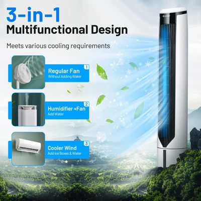 Tangkula 41" Tower Fan 3 In 1 Evaporative Air Cooler Humidifier W/ Remote Control 5 Tangkula 41" Tower Fan 3 In 1 Evaporative Air Cooler Humidifier W/ Remote Control - Image 5