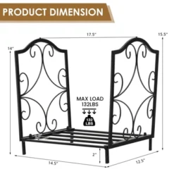 Tangkula Fireplace Firewood Rack, Heavy Duty Small Firewood Holder For Fireplace, 132 Lbs Load Capacity, Decorative Log Rack Wood Holder -Lasko Sale Store GUEST 34bd540f 5a42 4e3f ade6 6257c2fb3dbc