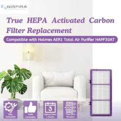 Nispira HAPF300AP AER1 Performance Plus Filter For Holmes HAPF30AT Air Purifier HAP242-NUC HAPF300AP-U4 True HEPA. 2 Pack