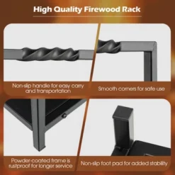Tangkula Firewood Rack Fireplace Log Holder Wood Steel Stove Bracket Stacking Rack -Lasko Sale Store GUEST 3a761e0b c43d 4059 bd8e 147c76171183