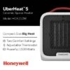Honeywell UberHeat 5 Ceramic Heater White: Portable Electric Indoor Heater, Adjustable Thermostat, 1500W, ETL Listed