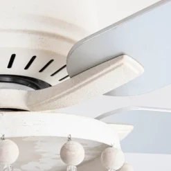 Parrot Uncle 48" Farmhouse White Wood Bread Flush Mount Ceiling Fan With Light And Remote -Lasko Sale Store GUEST 43b53a9a c56a 4e03 8fb5 a1c0f510c508