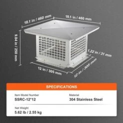 VEVOR Chimney Cap, 12 X 12 Inch, 304 Stainless Steel Fireplace Chimney Cover, Not Easily Toppled & Practical Accessories & Easy Installation, Silver -Lasko Sale Store GUEST 4a4abdc1 4a97 45f2 b7bb 5ea19bb2a803