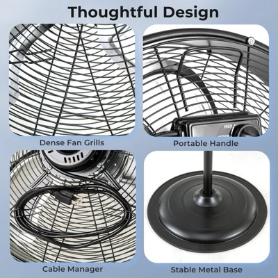 Tangkula 20" High Velocity Pedestal Fan W/3 Speeds 360 Degree Tilt & Adjustable Height 4 Tangkula 20" High Velocity Pedestal Fan W/3 Speeds 360 Degree Tilt & Adjustable Height - Image 4