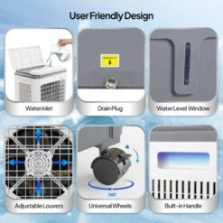 ROVSUN 1400CFM Evaporative Air Cooler, 5.2 Gal Portable Swamp Cooler With Auto Oscillating, Remote -Lasko Sale Store GUEST 4ad9d07f 8846 42a2 8948 62d53bd107cf