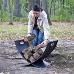 Sunnydaze Decor Sunnydaze Small Powder-Coated Steel Outdoor Firewood Log Rack - 30" - Black -Lasko Sale Store GUEST 4cc6bb9b 0e1d 44b2 bf43 19e68c1578bc