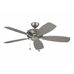 Monte Carlo Light Cast Max Brushed Pewter Ceiling Fan With Silver Blades, 52" Wide