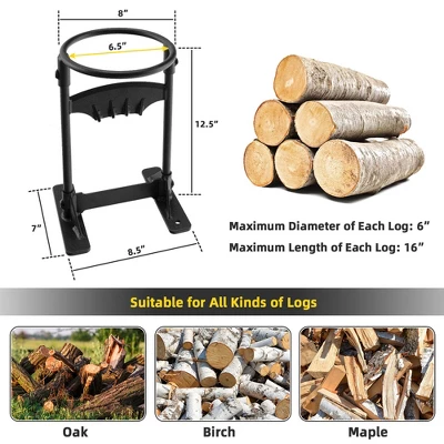 Tangkula Firewood Kindling Cracker Splitter Manual Steel Log Cutter Wedge Tool For Home 8 Tangkula Firewood Kindling Cracker Splitter Manual Steel Log Cutter Wedge Tool For Home - Image 8
