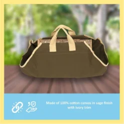 Achla Designs 35" Canvas Log Carrier Sage & Ivory Trim -Lasko Sale Store GUEST 4f3beb09 b6c0 4d27 9e42 8813520c8375