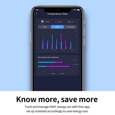 Vine TJ-610E Wi Fi 7 Day And 8 Period Programmable 5th Generation Smart Home Thermostat, Compatible With Amazon Alexa, Google Assistant, And Vine App 3 Vine TJ-610E Wi Fi 7 Day And 8 Period Programmable 5th Generation Smart Home Thermostat, Compatible With Amazon Alexa, Google Assistant, And Vine App - Image 3