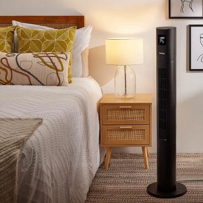 Holmes 45" Stack-N-Connect Digital Oscillating 4 Speed Tower Fan With Storage Bag Clear Read Display And Remote Control Black 2 Holmes 45" Stack-N-Connect Digital Oscillating 4 Speed Tower Fan With Storage Bag Clear Read Display And Remote Control Black - Image 2