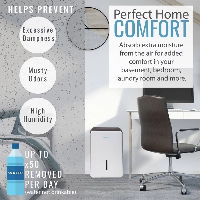 Keystone Energy Star 50 Pint Portable Dehumidifier: 1.8 Gal Capacity, 3 Settings, 3000+ Sq. Ft. Coverage, No Filter Needed 3 Keystone Energy Star 50 Pint Portable Dehumidifier: 1.8 Gal Capacity, 3 Settings, 3000+ Sq. Ft. Coverage, No Filter Needed - Image 3