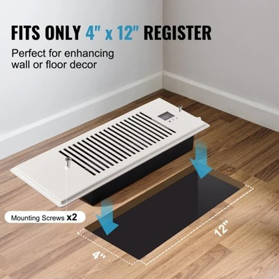 VEVOR Register Booster Fan, Quiet Vent Booster Fan Fits 4” X 12” Register Holes, With Remote Control And Thermostat Control, Adjustable Speed, White 6 VEVOR Register Booster Fan, Quiet Vent Booster Fan Fits 4” X 12” Register Holes, With Remote Control And Thermostat Control, Adjustable Speed, White - Image 6