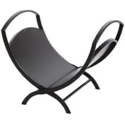 Panacea Products Steel Indoor Foldable Fireplace Log Bin, Black