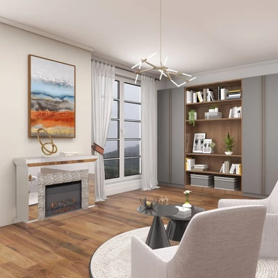 Glam Wood Electric Fireplace Clear - Olivia & May: Luxury Indoor Heater, No Assembly Required 20 Glam Wood Electric Fireplace Clear - Olivia & May: Luxury Indoor Heater, No Assembly Required - Image 20