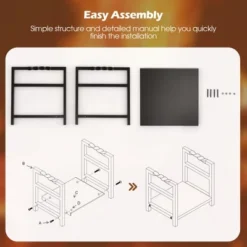 Tangkula Firewood Rack Fireplace Log Holder Wood Steel Stove Bracket Stacking Rack -Lasko Sale Store GUEST 62935dd6 0911 4abe 80ba e281af4de7b2