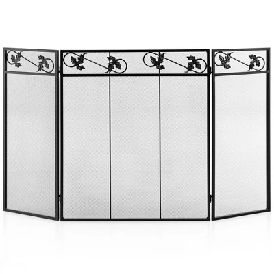 Tangkula 3-Panel Fireplace Screen Decoration Cover Baby Child Pets Safty Folded Fire Doors 9 Tangkula 3-Panel Fireplace Screen Decoration Cover Baby Child Pets Safty Folded Fire Doors - Image 9