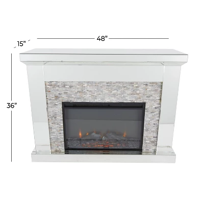 Glam Wood Electric Fireplace Clear - Olivia & May: Luxury Indoor Heater, No Assembly Required 13 Glam Wood Electric Fireplace Clear - Olivia & May: Luxury Indoor Heater, No Assembly Required - Image 13