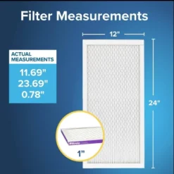 Filtrete 12x24x1 Allergen Bacteria And Virus Air Filter 1500 MPR: MERV 12 Electrostatic Furnace Replacement Filter