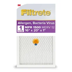Filtrete 16x20x1 Smart Air Filter Allergen Bacteria And Virus 1500 MPR: MERV 12 Electrostatic Furnace Filter