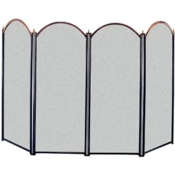 Panacea Black/Gray Antique Brass Fireplace Screen