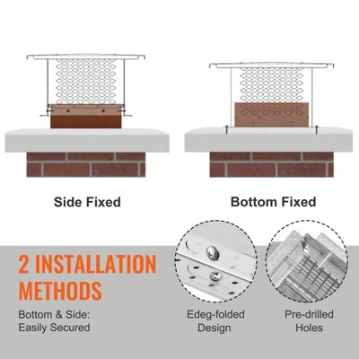 VEVOR Chimney Cap, 13 X 9 Inch, 304 Stainless Steel Fireplace Chimney Cover, Not Easily Toppled & Practical Accessories & Easy Installation, Silver 2 VEVOR Chimney Cap, 13 X 9 Inch, 304 Stainless Steel Fireplace Chimney Cover, Not Easily Toppled & Practical Accessories & Easy Installation, Silver - Image 2