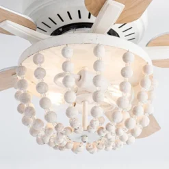 Parrot Uncle 48" Farmhouse White Wood Bread Flush Mount Ceiling Fan With Light And Remote -Lasko Sale Store GUEST 6949afc1 13d0 47a0 a99d f87f42c309c4