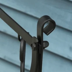 OUTSUNNY HOMCOM 30.25" 2-Tier Firewood Rack, Indoor Outdoor Wood Holder With Tools For Fireplace, Wood Stove, Fire Pit, Poker, Tongs, Broom, Shovel, Black -Lasko Sale Store GUEST 696b44cc eef8 45a1 85c6 67d6ba8c653b