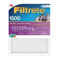 Filtrete 16x20x1 2pk Allergen Bacteria And Virus Air Filter 1500 MPR: MERV 12, Electrostatic, Furnace Filter, 3-Month Use