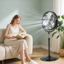 Tangkula 20" High Velocity Pedestal Fan W/3 Speeds 360 Degree Tilt & Adjustable Height