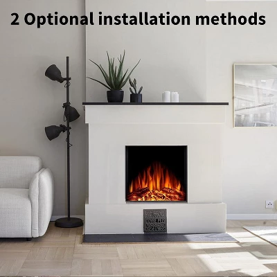 R.W.FLAME Electric 22'' Fireplace Wooden Surround Firebox Free Standing, Adjustable Led Flame, Remote Control 750-1500W 2 R.W.FLAME Electric 22'' Fireplace Wooden Surround Firebox Free Standing, Adjustable Led Flame, Remote Control 750-1500W - Image 2