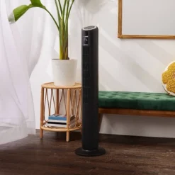 Holmes 42" Digital Oscillating 5 Speed Tower Fan With Clear Read Display And Remote Control Black