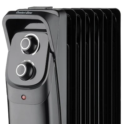 Comfort Glow® EOF280 1,500-Watt-Max 7-Fin Oil-Filled Heater With Thermostat In Black 1 Comfort Glow® EOF280 1,500-Watt-Max 7-Fin Oil-Filled Heater With Thermostat In Black