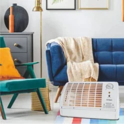 Optimus H2210 Portable Fan Forced Radiant Heater With Thermostat - White